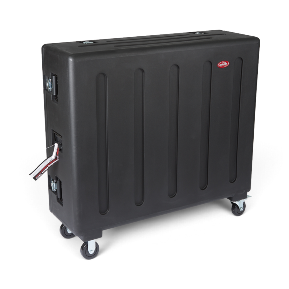 SKB Cases rSeries Midas M32 mixer road case in black with heavy-duty wheels and spring-loaded handles