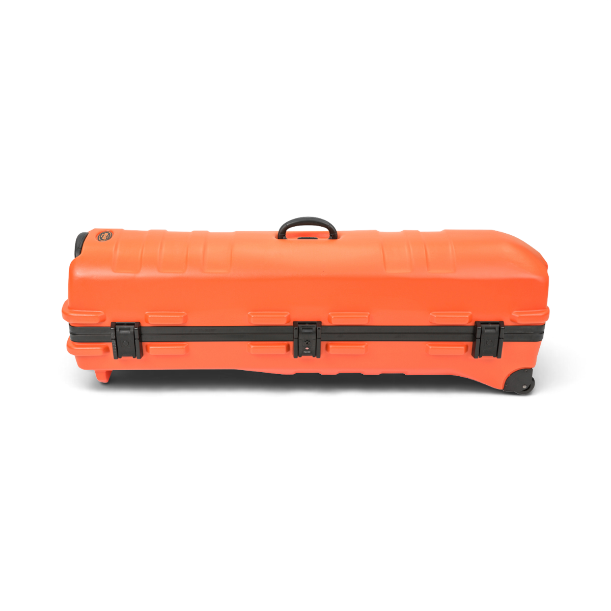 SKB Cases ATA Staff Pro XL orange golf travel case with TSA locking latches and wheels for secure club transport.