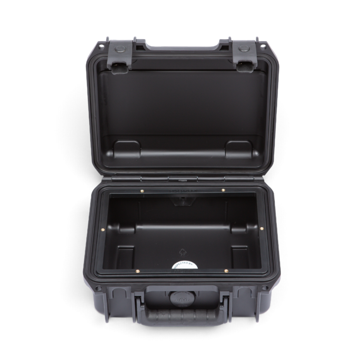SKB Cases 3i-0907-PRK panel mounting ring kit installed inside an open black protective equipment case