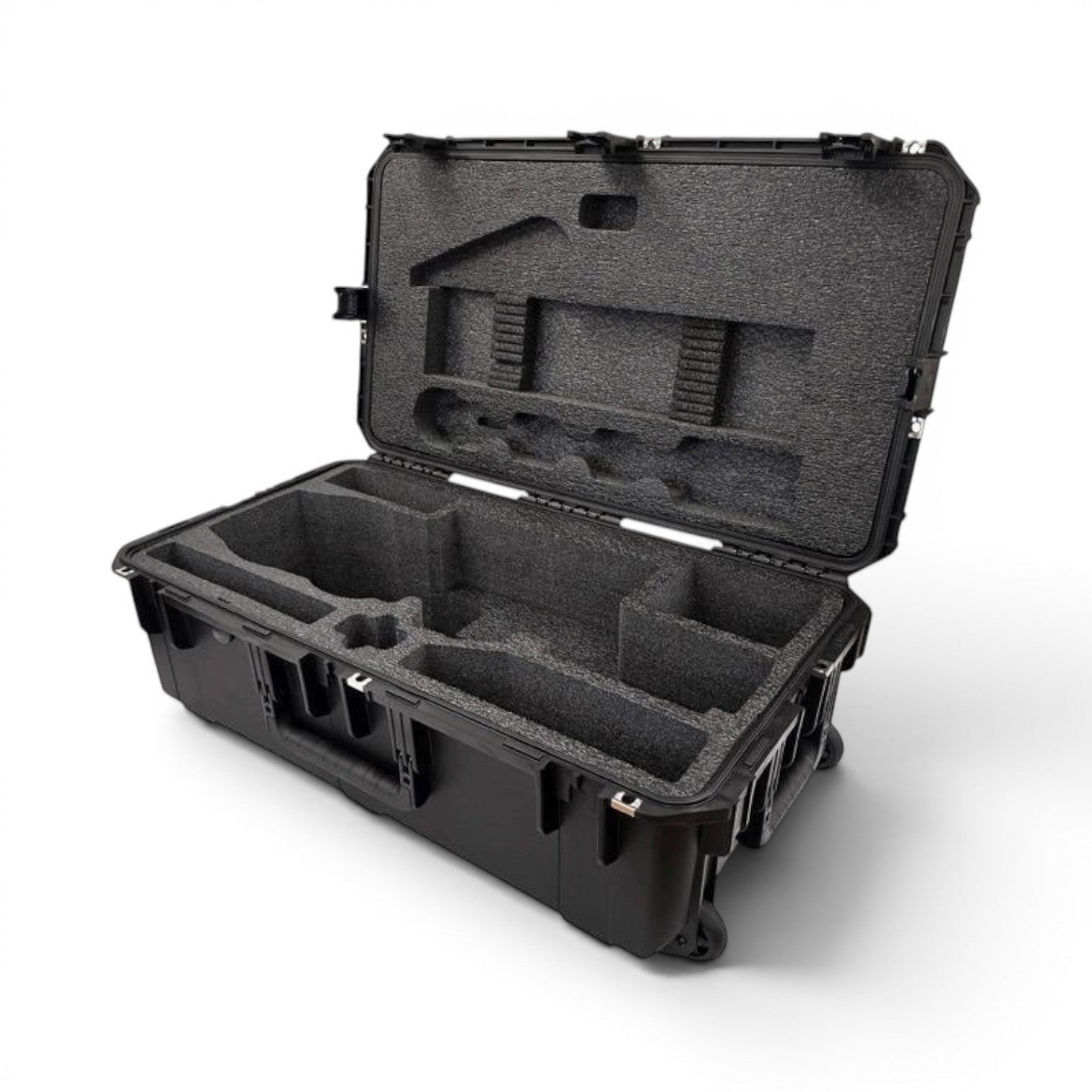 SKB Cases iSeries Ravin 470 crossbow case in black with custom protective foam interior and trigger release latches.
