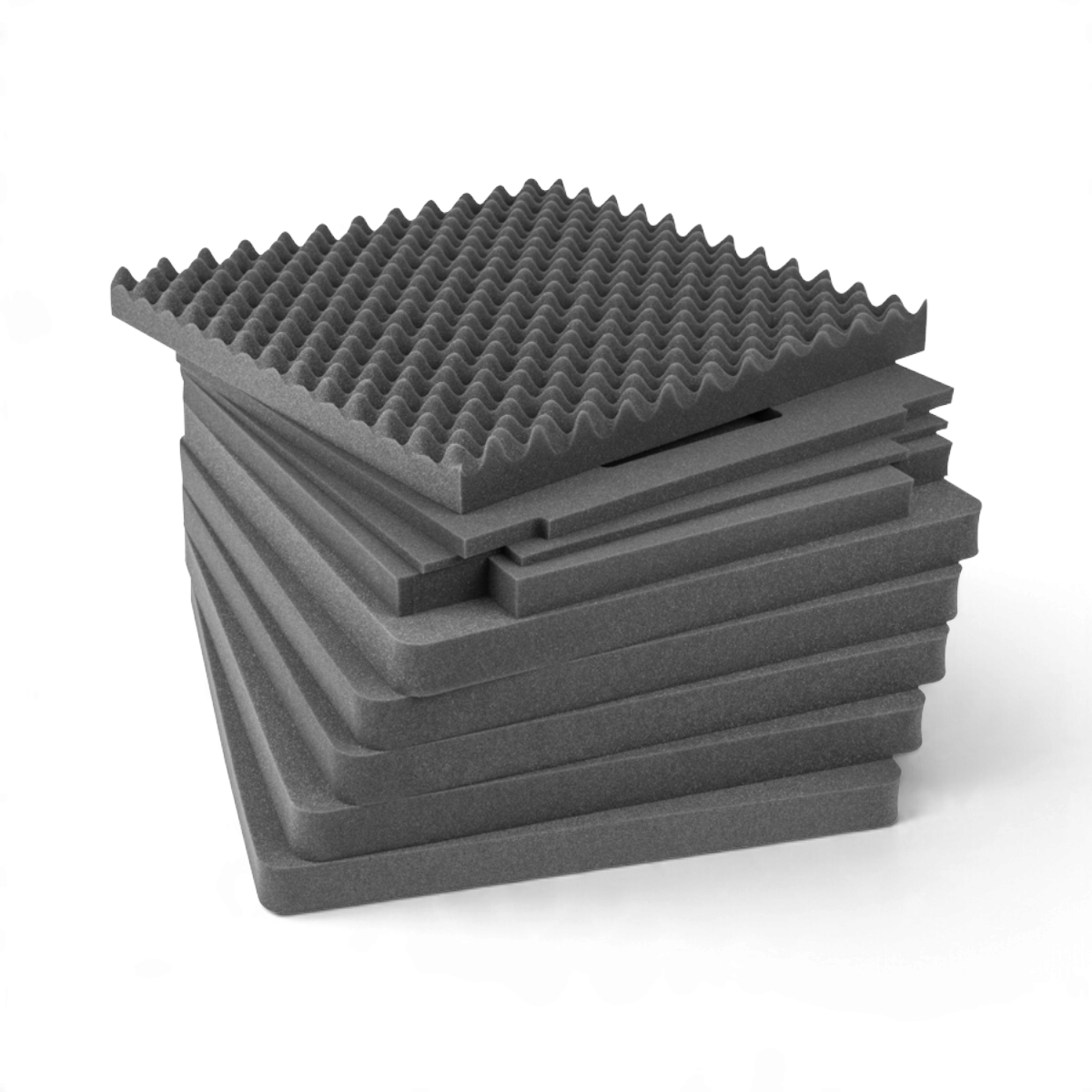 SKB Cases replacement cubed foam insert for 3i-2424-14 protective cases featuring grey egg-crate top layer