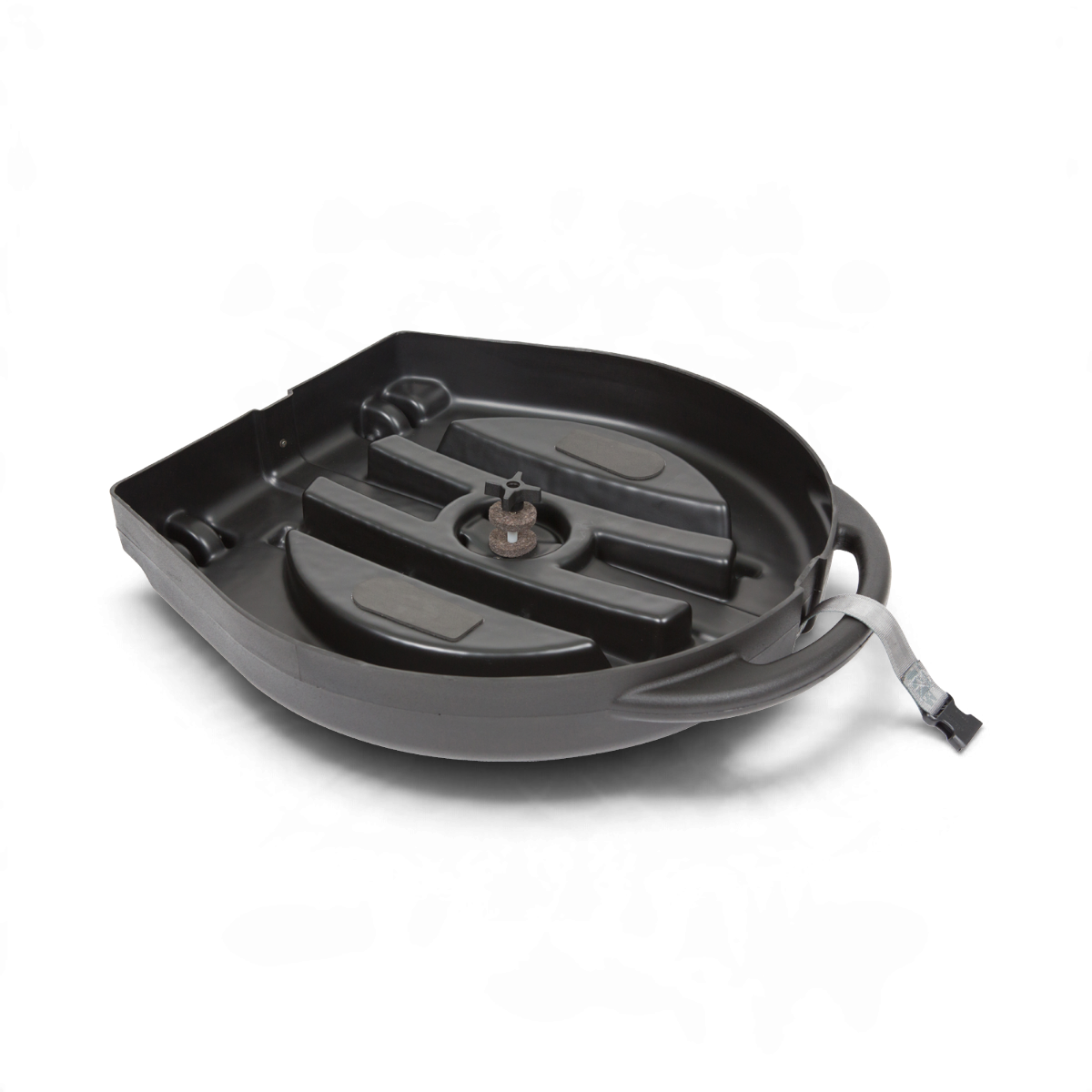 SKB Cases Rolling Cymbal Vault base with black Roto molded construction and central mounting post for drum cymbals