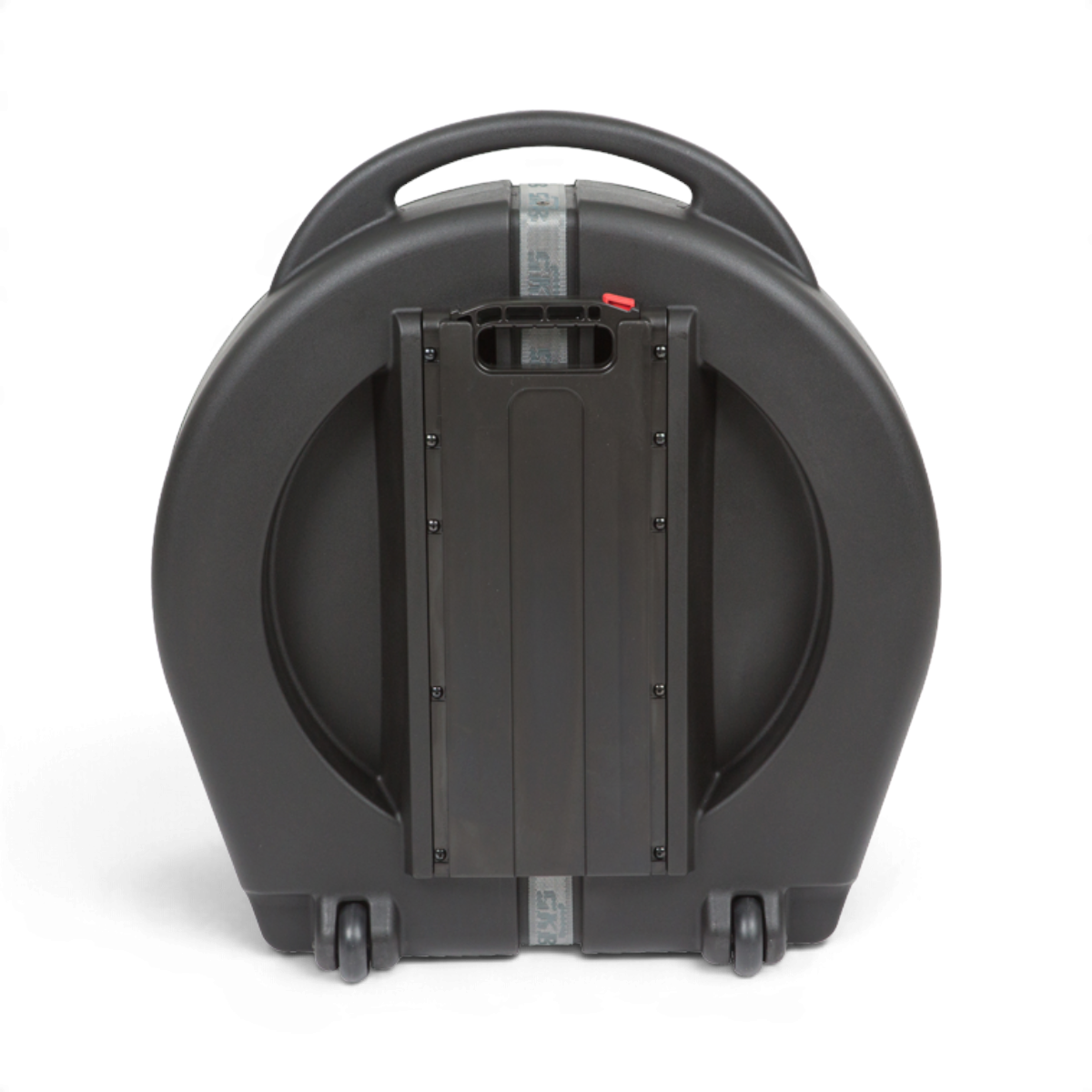 SKB Cases Rolling Cymbal Vault in black with heavy-duty wheels and pull handle for 24-inch cymbals