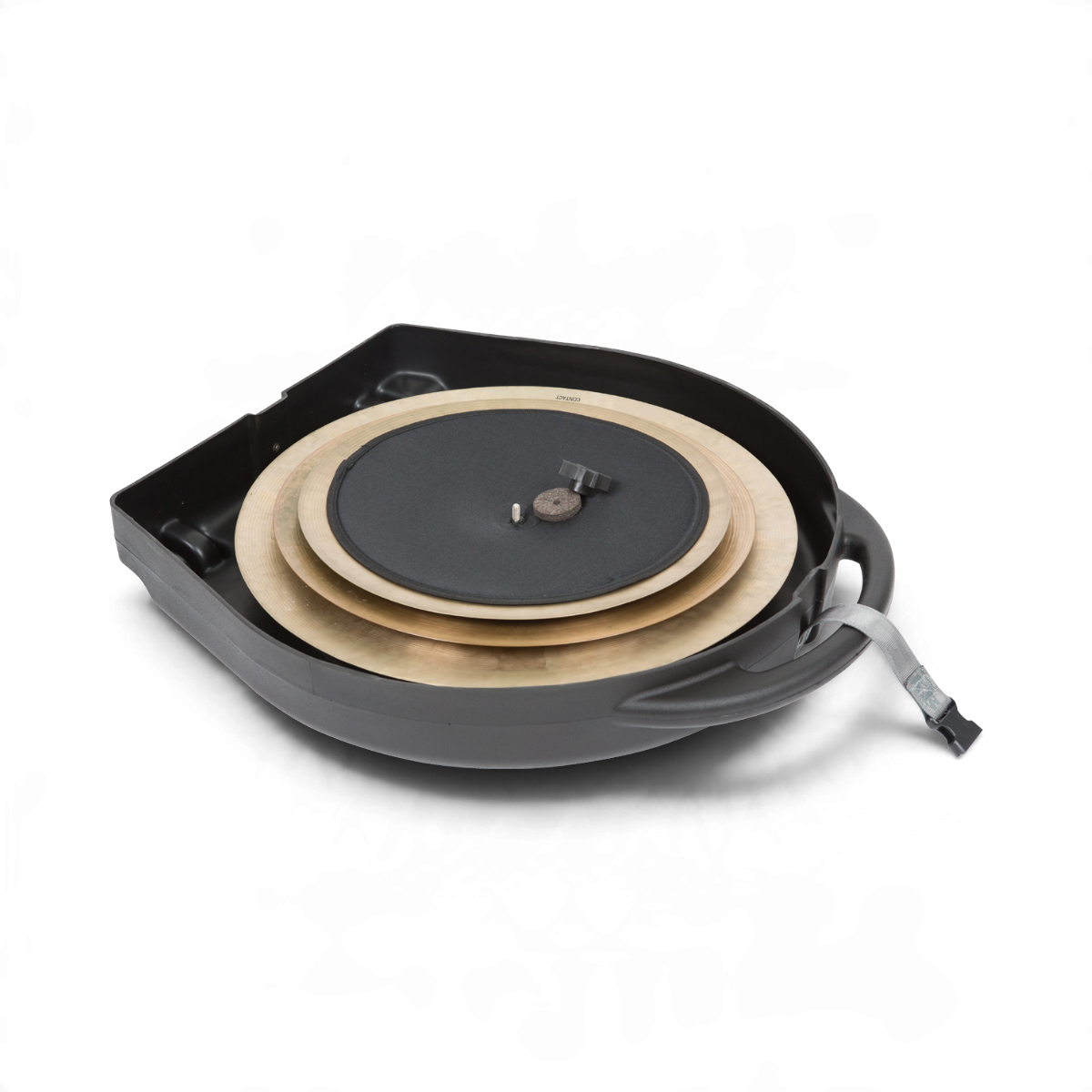 SKB Cases Rolling Cymbal Vault with protective pads and heavy-duty strap for transporting up to 24-inch cymbals.