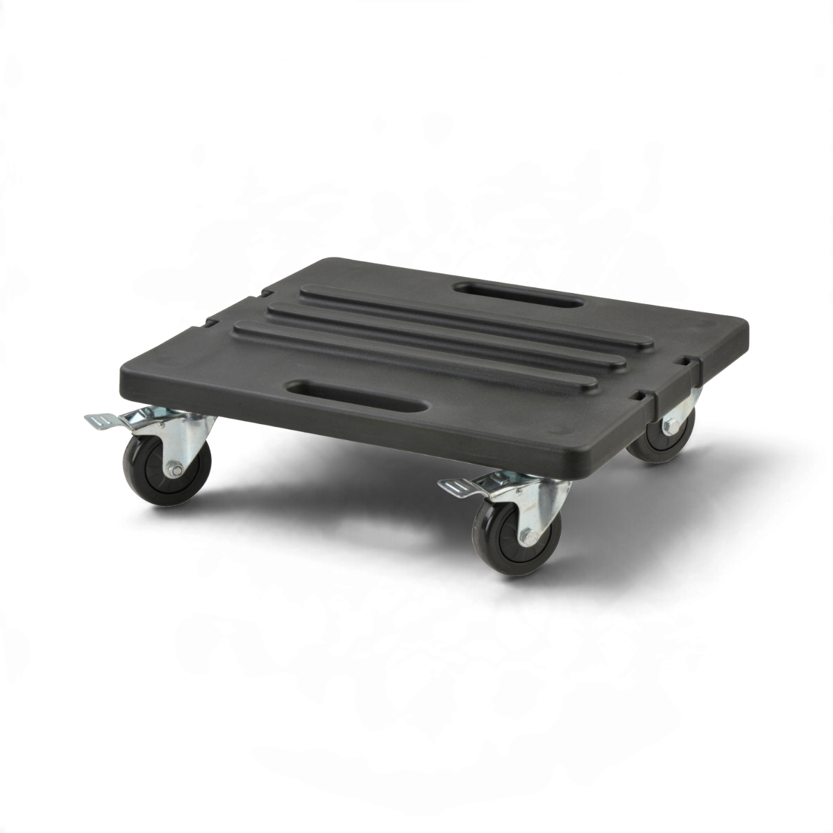 SKB Cases black roto molded caster board with four-inch locking wheels for stacking and moving equipment racks