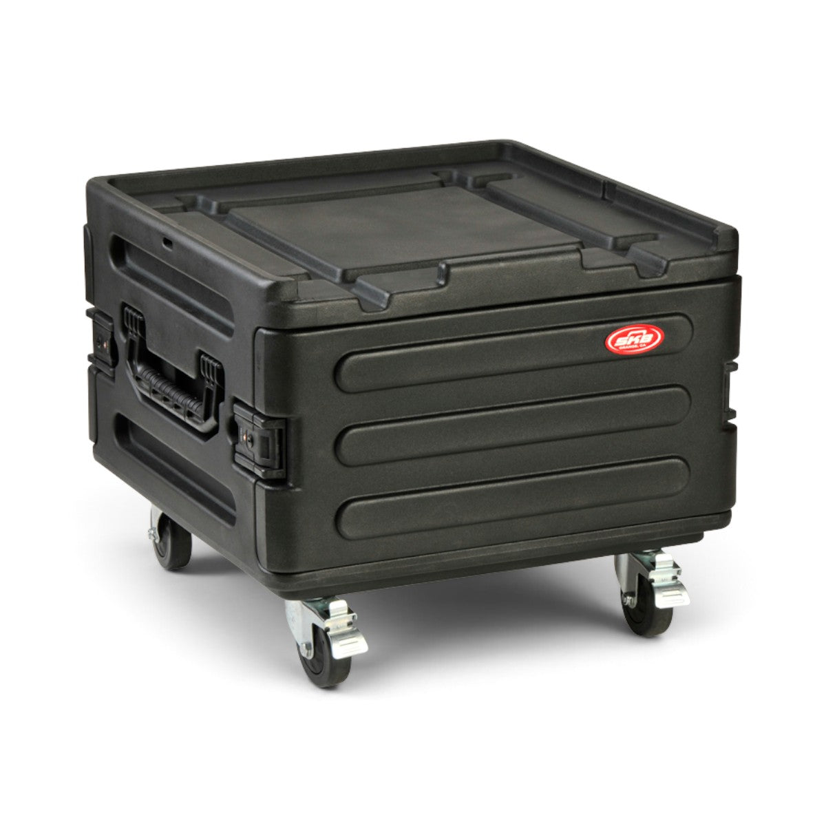 SKB Cases black roto molded rack expansion case with wheels and TSA approved locking latches