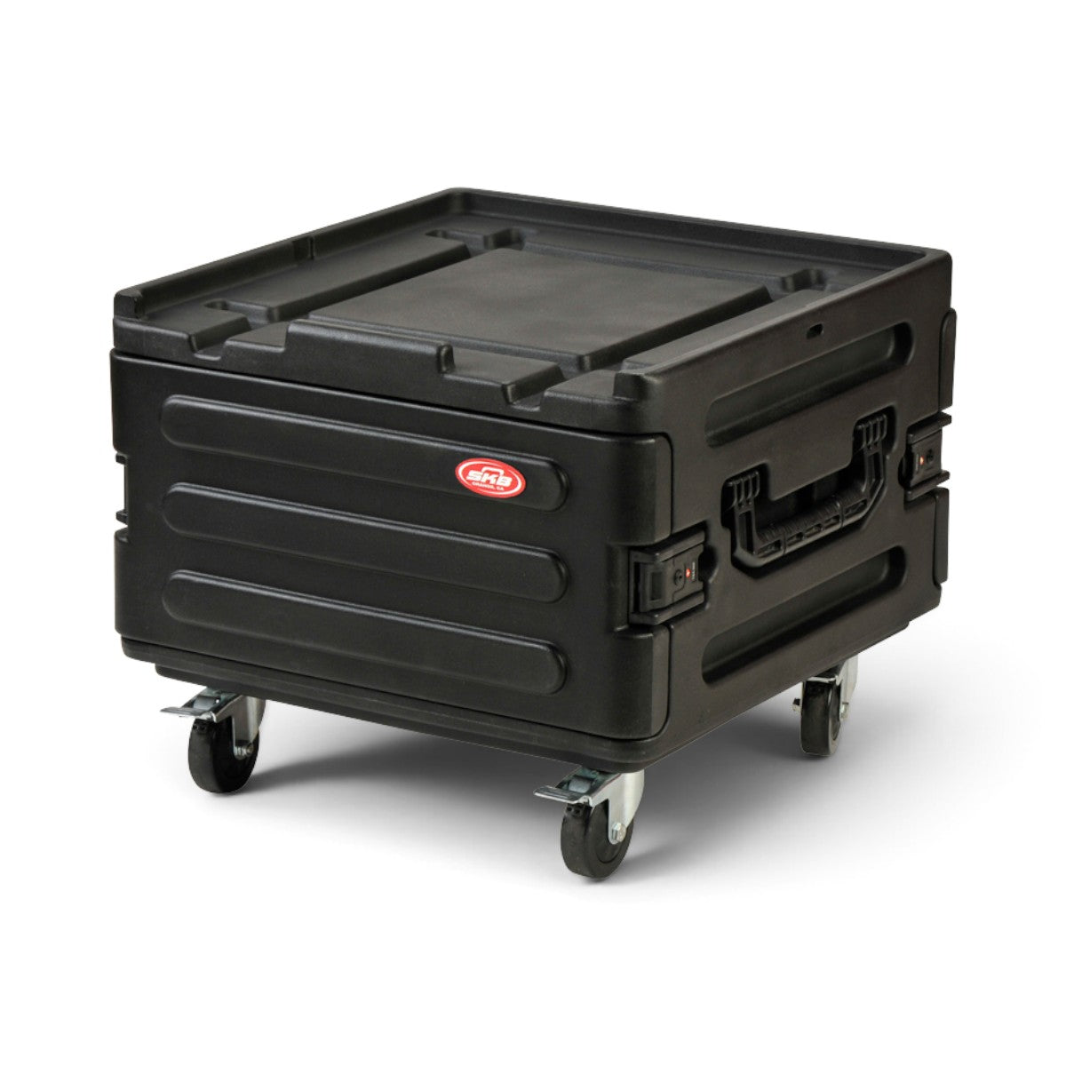 SKB Cases black roto molded rack expansion case with wheels and TSA approved locking latches
