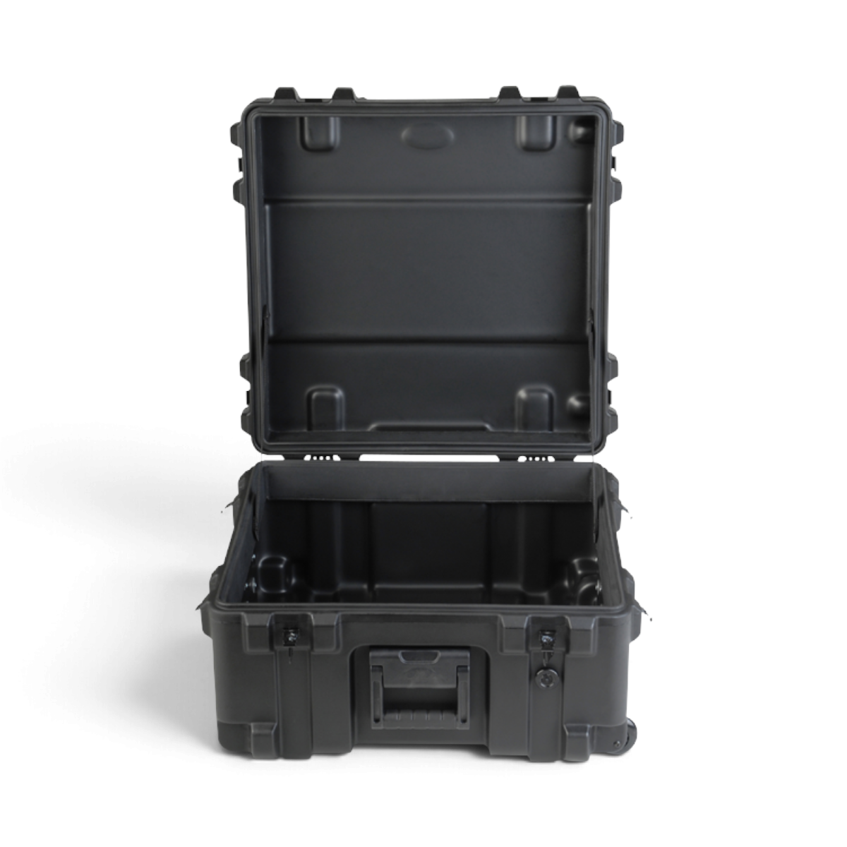 SKB Cases rSeries 2222-12 black roto-molded military-grade waterproof equipment case with open lid