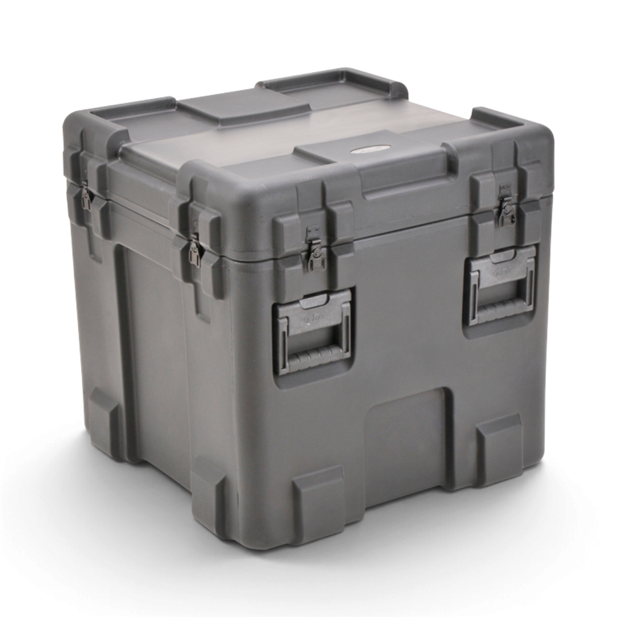 SKB Cases rSeries 2424-24 military-grade roto-molded grey impact-resistant shipping case with stainless steel latches