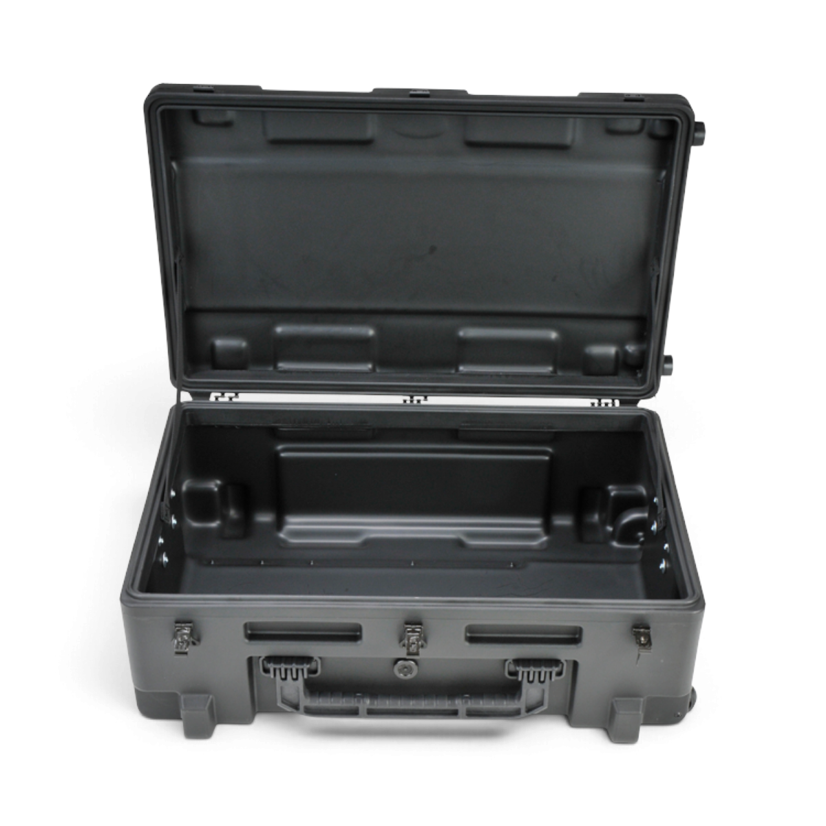 SKB Cases rSeries 2817-10 black roto-molded military-grade equipment case with open lid and empty interior