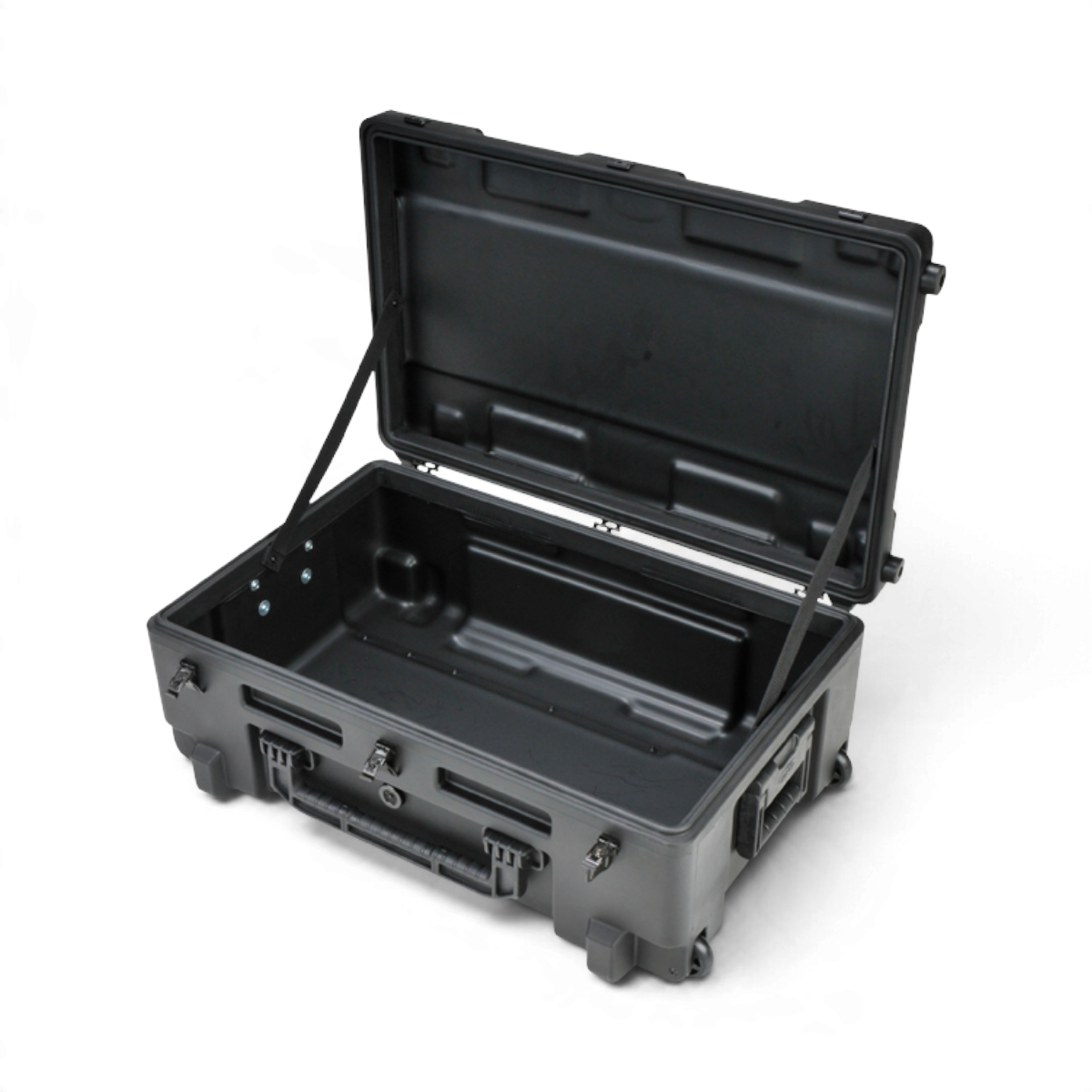 SKB Cases rSeries 2817-10 black impact-resistant LLDPE military-grade equipment case with wheels and open lid