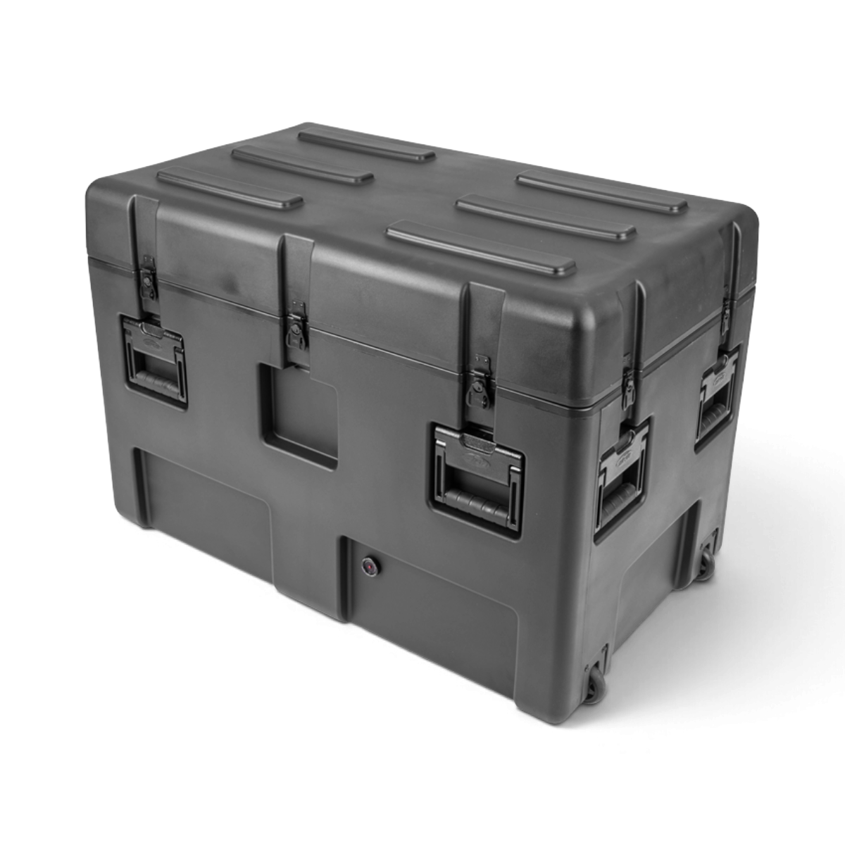 SKB Cases rSeries 3620-24 black roto-molded military-grade waterproof transport case with wheels and side handles.