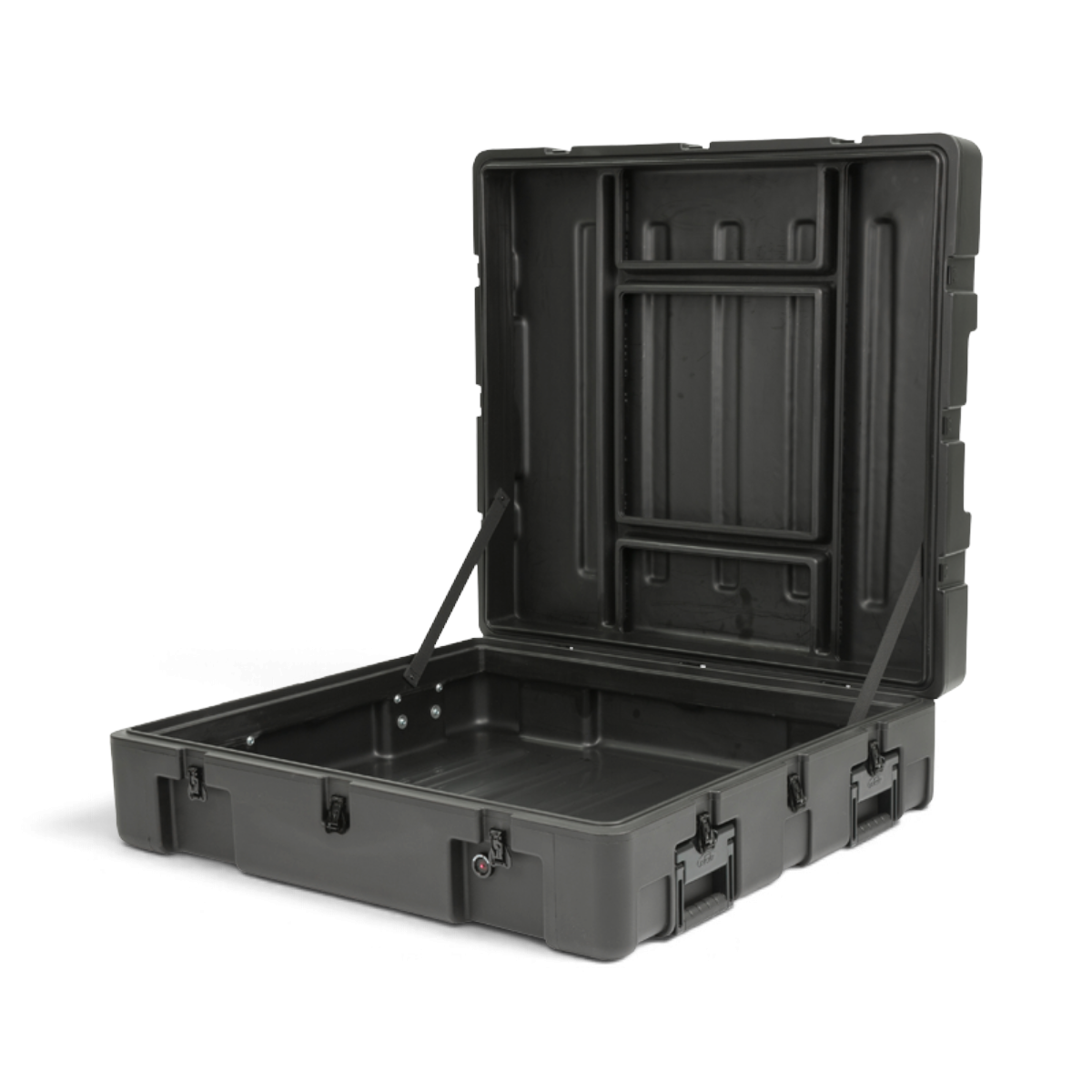 SKB Cases rSeries 3633-9 black roto-molded military-grade waterproof equipment case with stainless steel latches