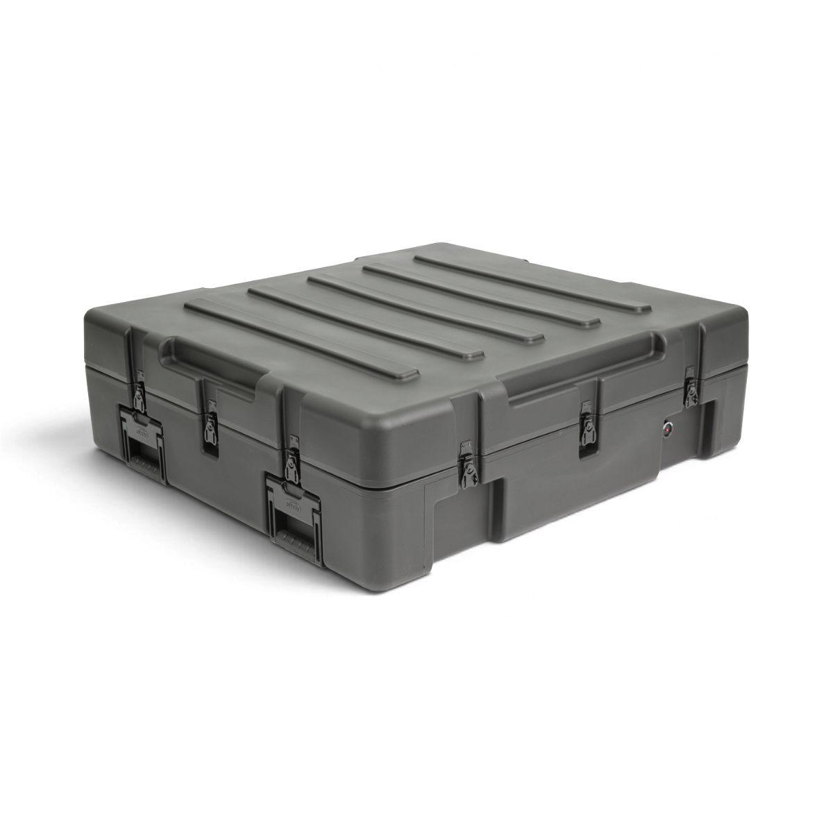 SKB Cases rSeries 3633-9 military-grade black roto-molded protective case with stainless steel latches.