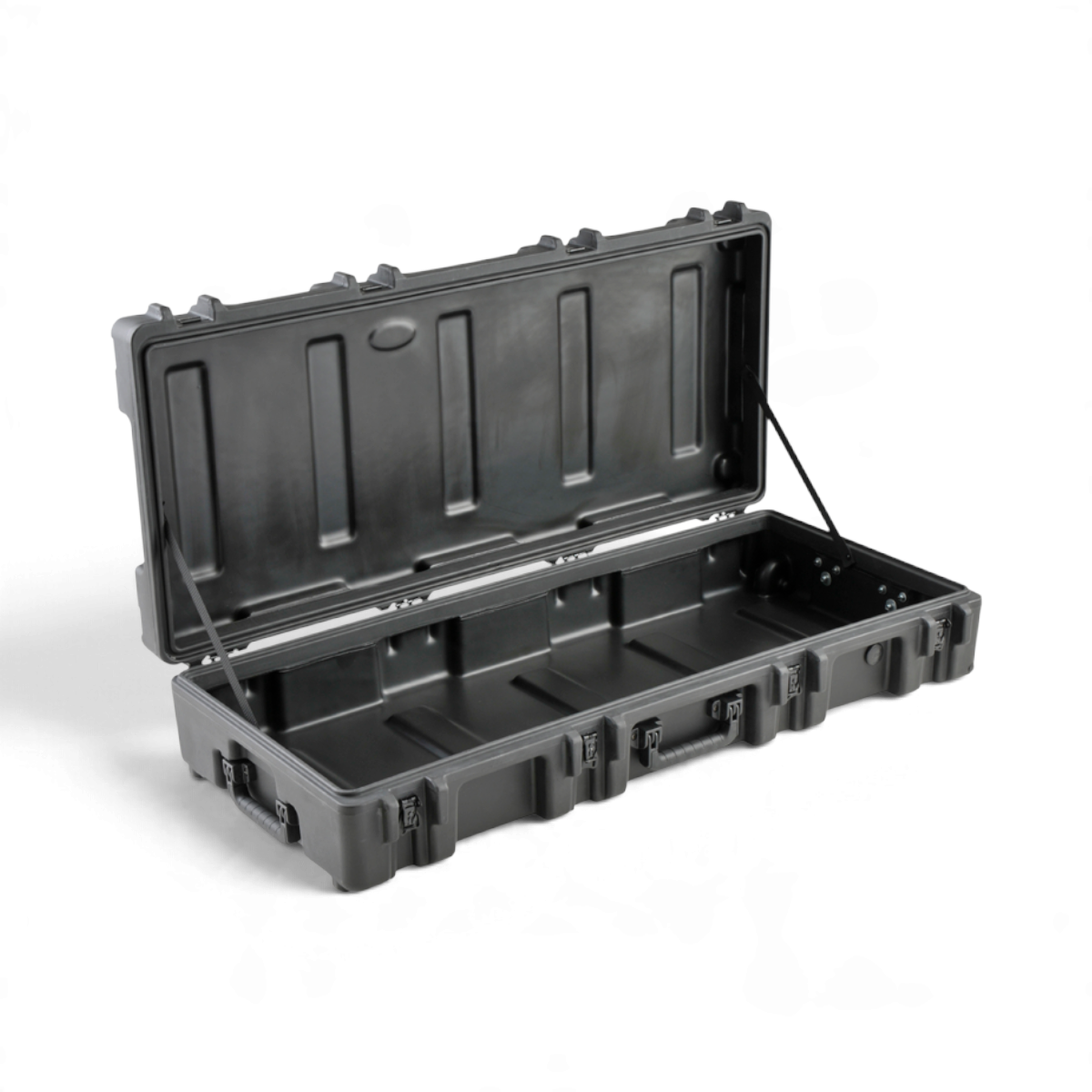 SKB Cases rSeries 4417-8 black roto-molded military-standard equipment case with open lid and durable latches