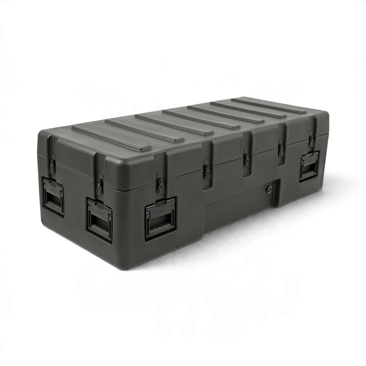 SKB Cases rSeries 5020-14 black military-grade roto-molded LLDPE equipment case with stainless steel latches