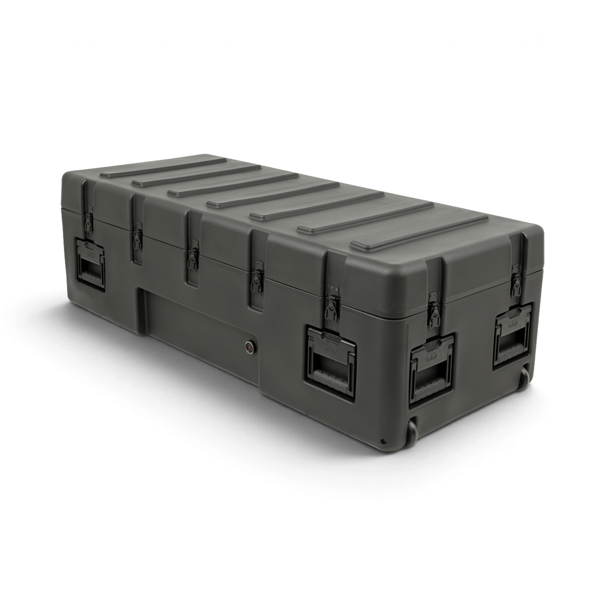 SKB Cases rSeries 5020-14 black military-grade roto-molded transport case with wheels and stainless steel latches