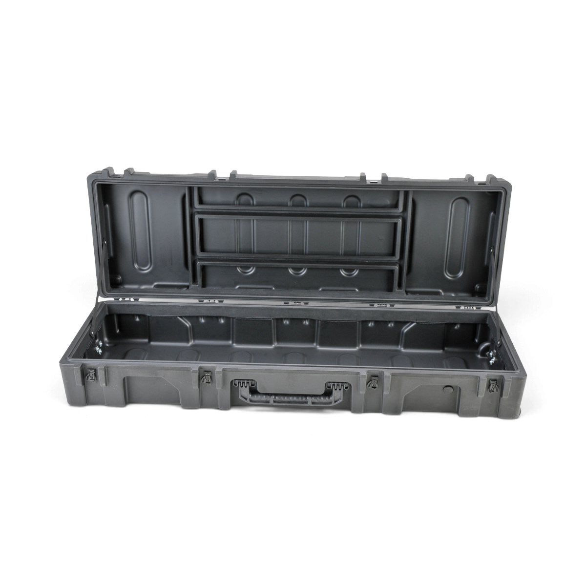 SKB Cases rSeries 6218-10 military-grade black roto-molded equipment case with open lid and durable latches