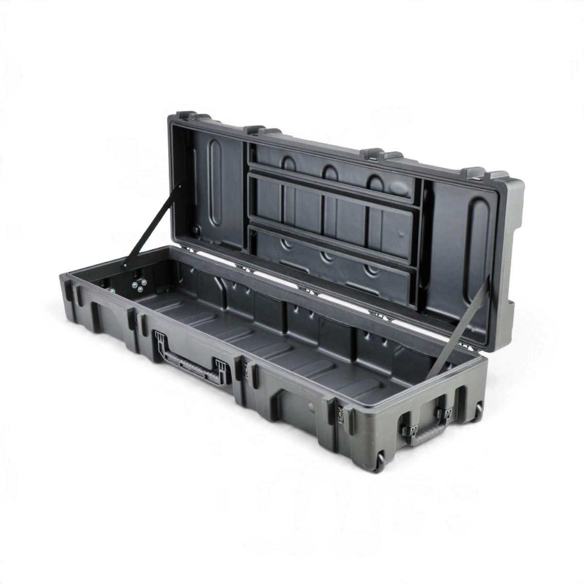 SKB Cases rSeries 6218-10 black roto-molded military-grade equipment case with wheels and stainless steel latches