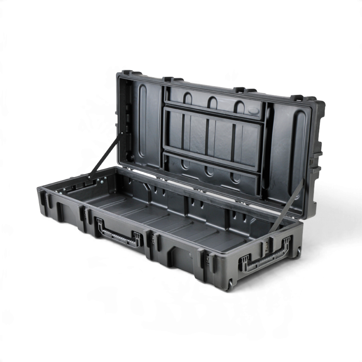 SKB Cases rSeries 6223-10 black roto-molded military-grade waterproof equipment case with wheels and open lid
