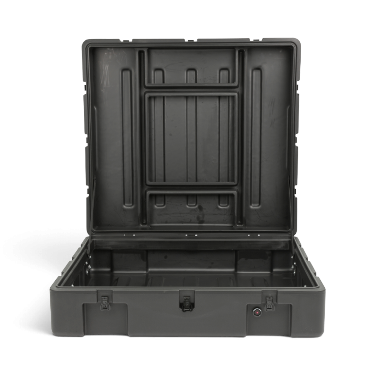 SKB Cases rSeries 3633-9 black roto-molded military-grade waterproof equipment case with open lid
