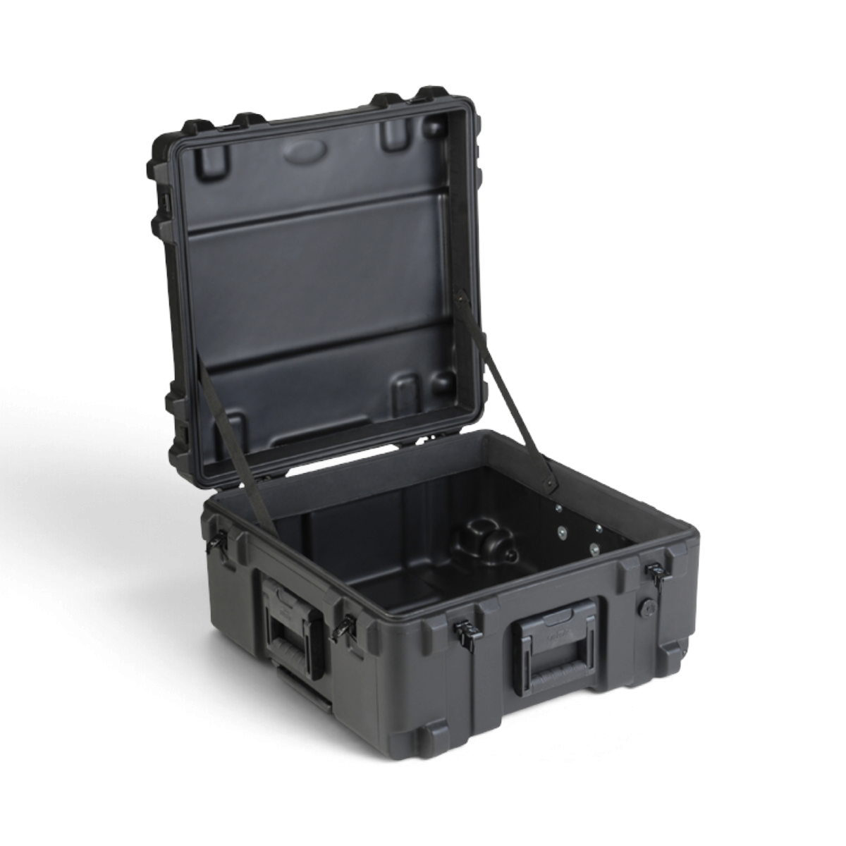SKB Cases rSeries 2222-12 black roto-molded military-standard equipment case with open lid and durable latches