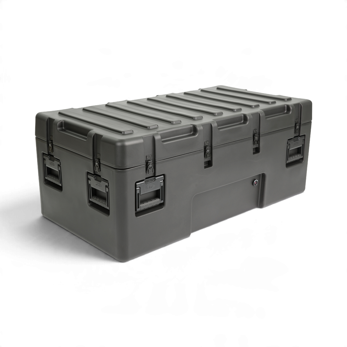 SKB Cases rSeries 4824-18 black roto-molded military-standard shipping case with stainless steel latches.