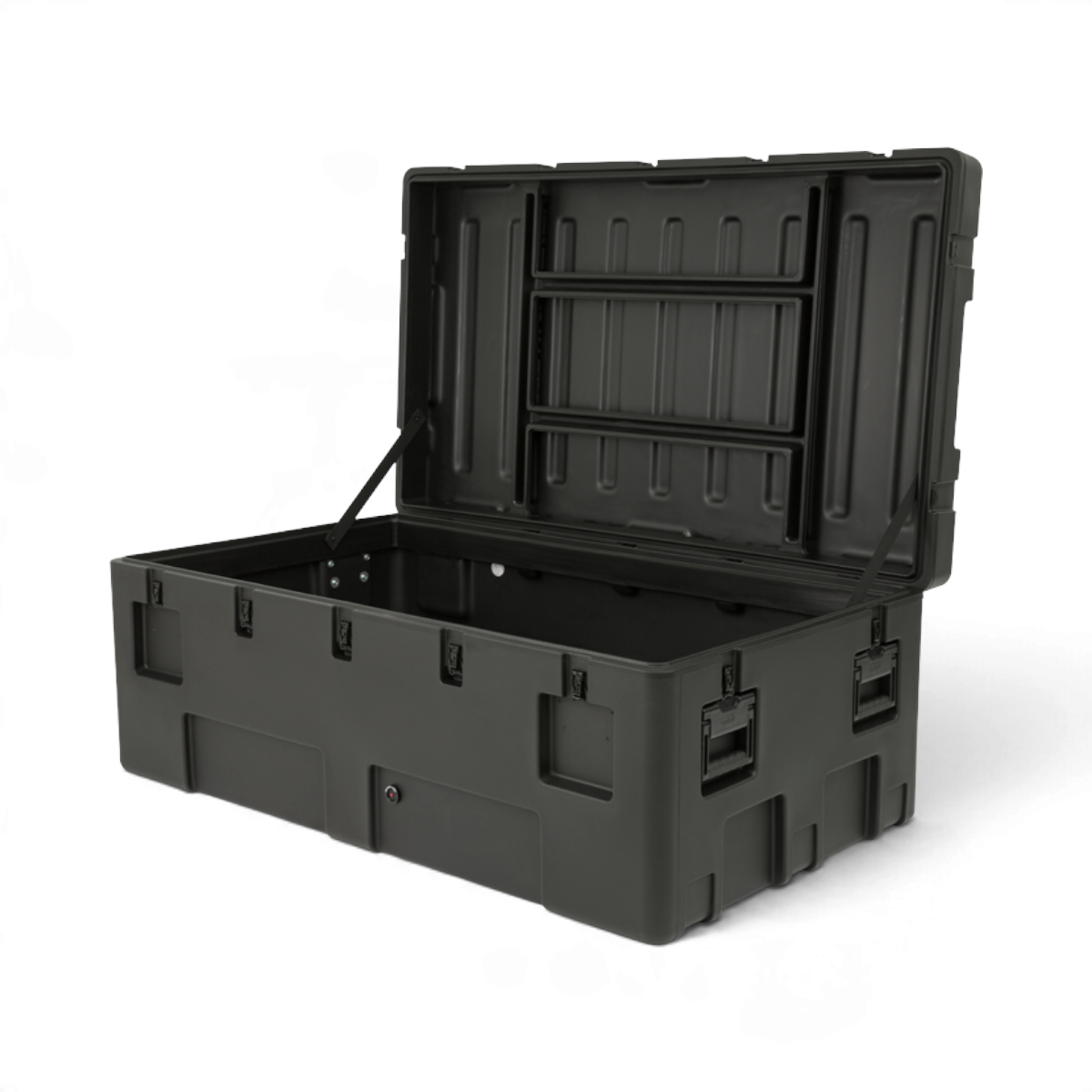 SKB Cases rSeries 5530-20 black military-grade roto-molded LLDPE equipment case with open lid