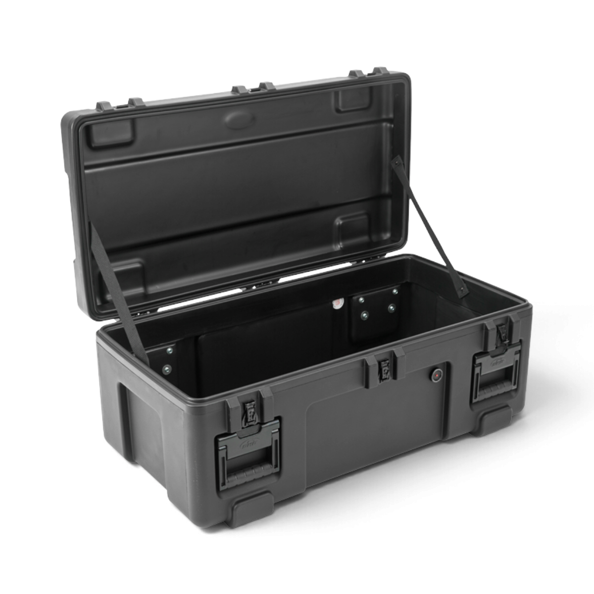 SKB Cases rSeries 3517-14 black roto-molded military-grade shipping case with stainless steel latches and open lid
