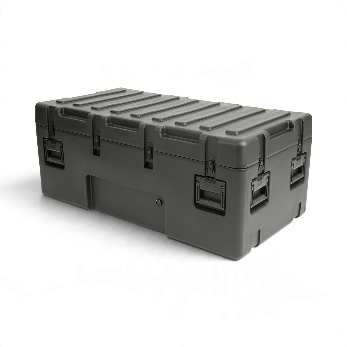 SKB Cases rSeries 4824-18 black roto-molded military-standard shipping case with stainless steel latches.