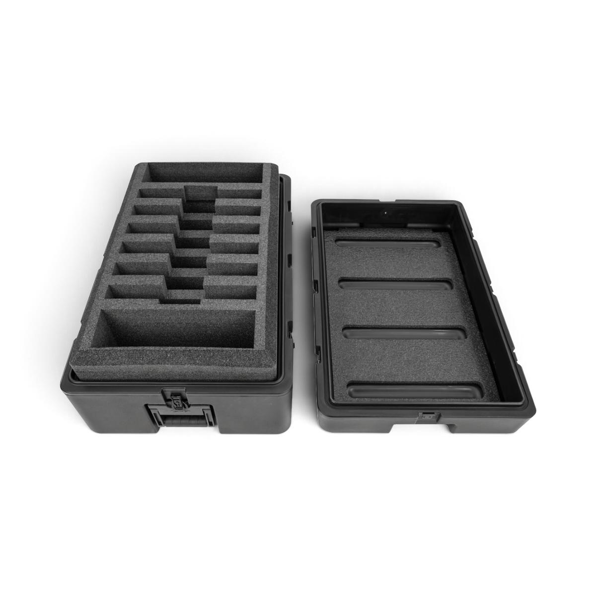 SKB Cases rSeries 3018-12 laptop transport case with foam inserts for six ruggedized laptops and accessories.