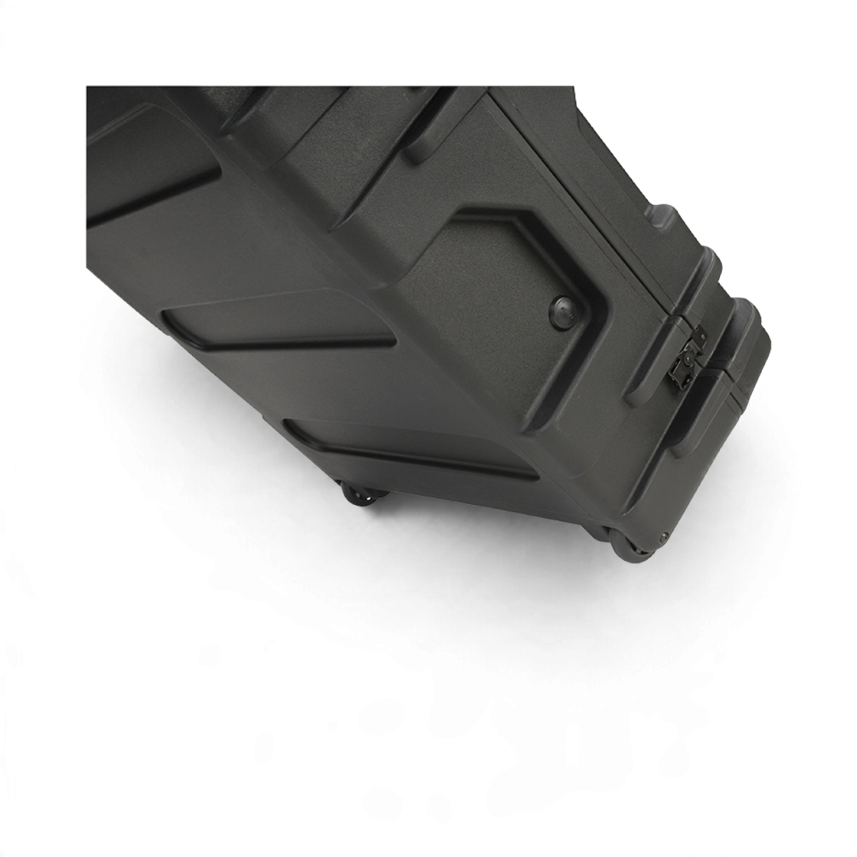 SKB Cases rSeries 6223-10 black roto-molded military-standard equipment case with wheels and stainless steel latches.