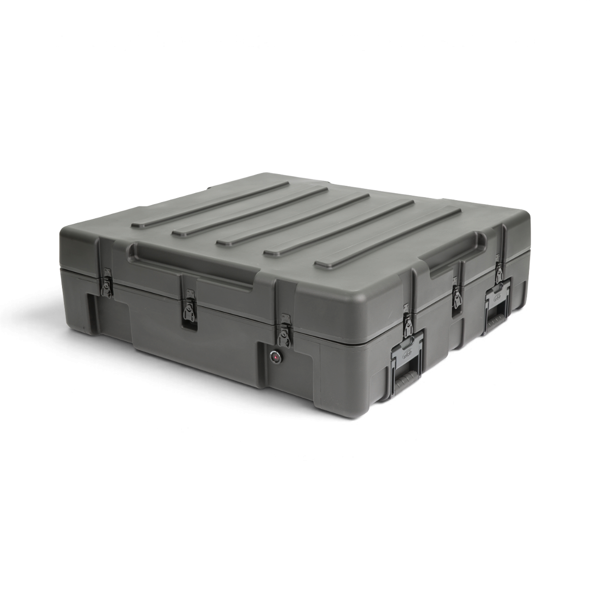 SKB Cases rSeries 3633-9 military-grade black roto-molded LLDPE equipment case with stainless steel latches