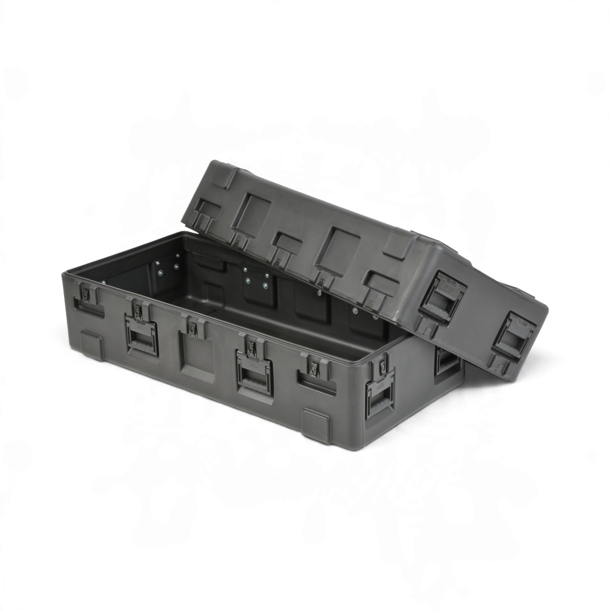 SKB Cases rSeries 5123-21 military-grade black roto-molded LLDPE equipment case with stainless steel latches