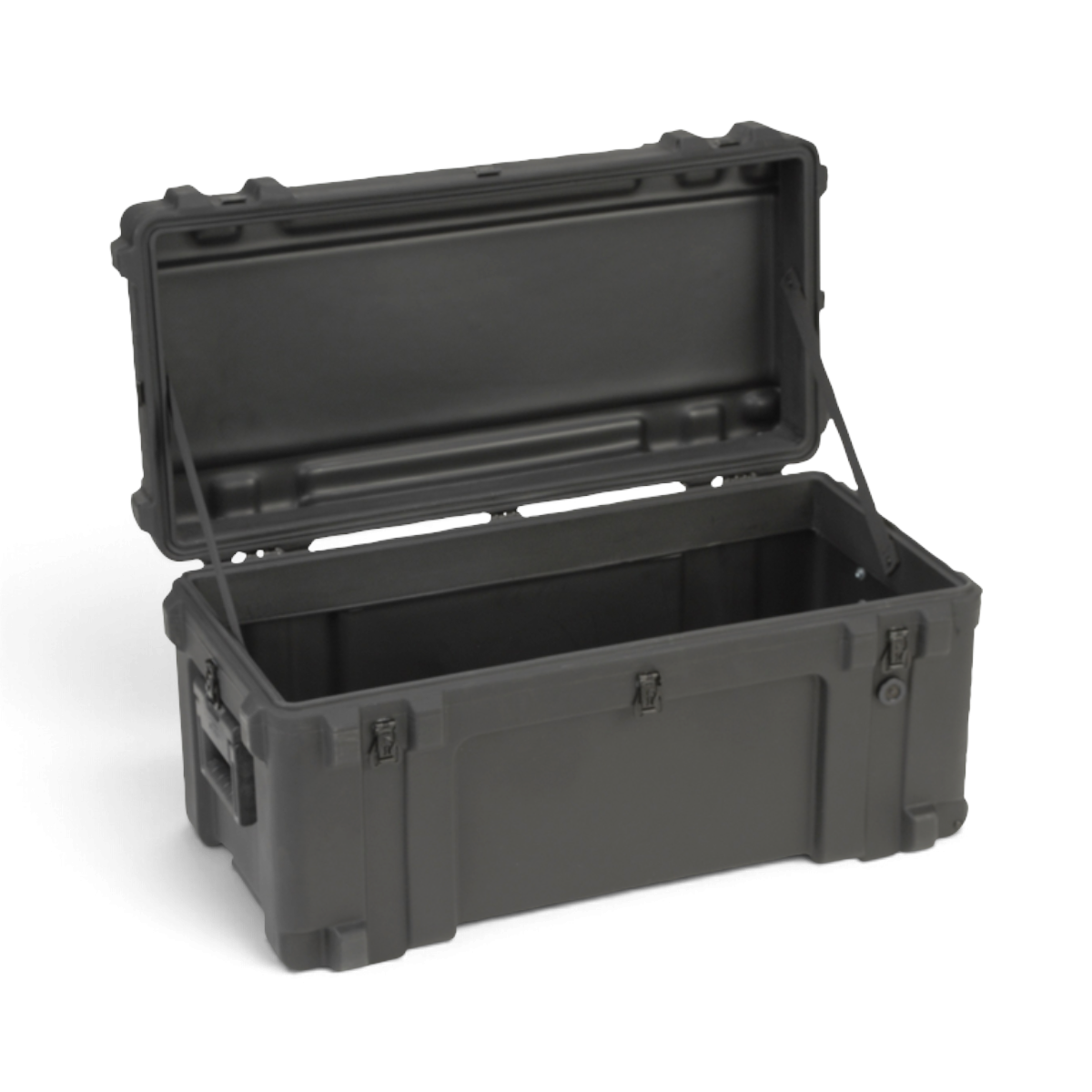 SKB Cases rSeries 3214-15 military-grade waterproof shipping case in black with an open lid and durable latches.