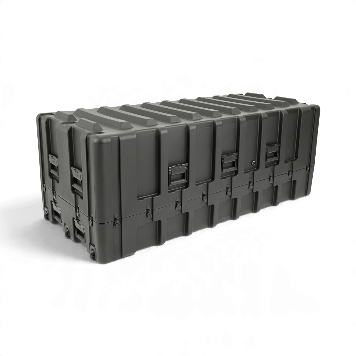 SKB Cases rSeries 7532-27 black military-grade roto-molded transport case with heavy-duty latches and wheels.