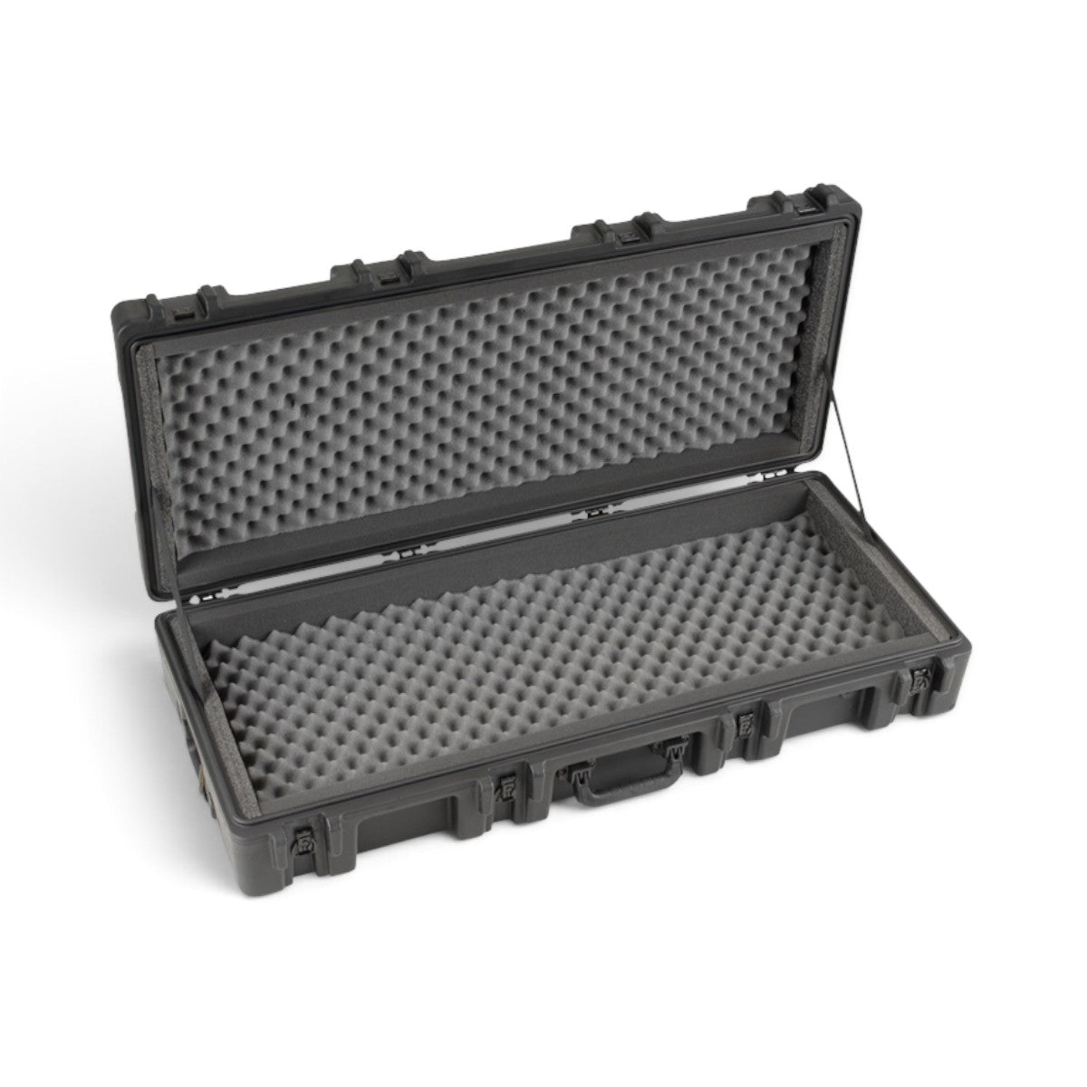 SKB Cases rSeries 4417-8 black roto-molded rifle case with egg-crate foam interior and heavy-duty latches.