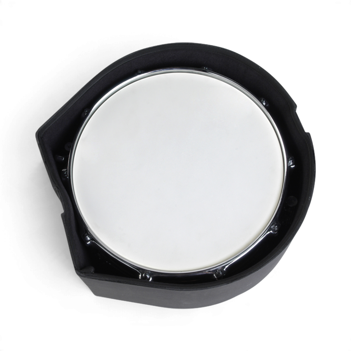 SKB Cases 5.5 x 14 snare drum case in black roto-molded plastic with a D-shaped design and padded interior.