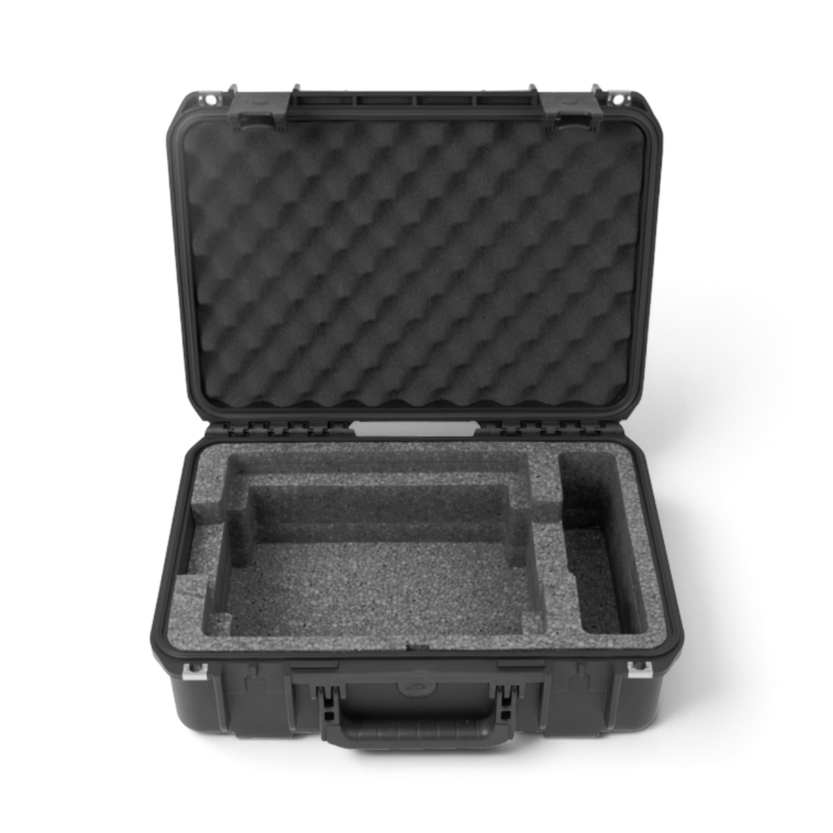SKB Cases black waterproof iSeries hard case with precision cut foam interior for Starlink Mini antenna storage.