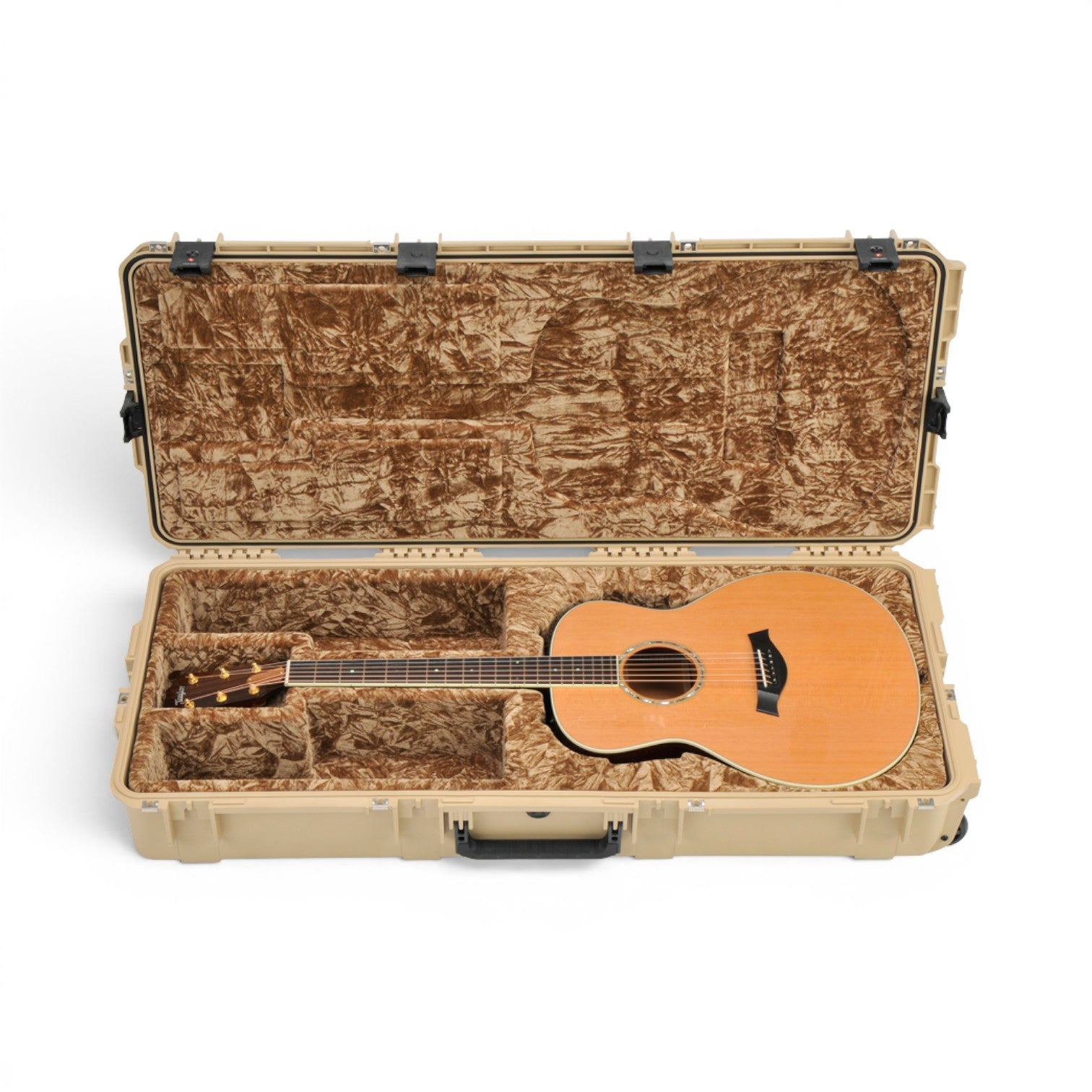 SKB Cases iSeries tan waterproof injection molded dreadnought acoustic guitar case with plush interior lining
