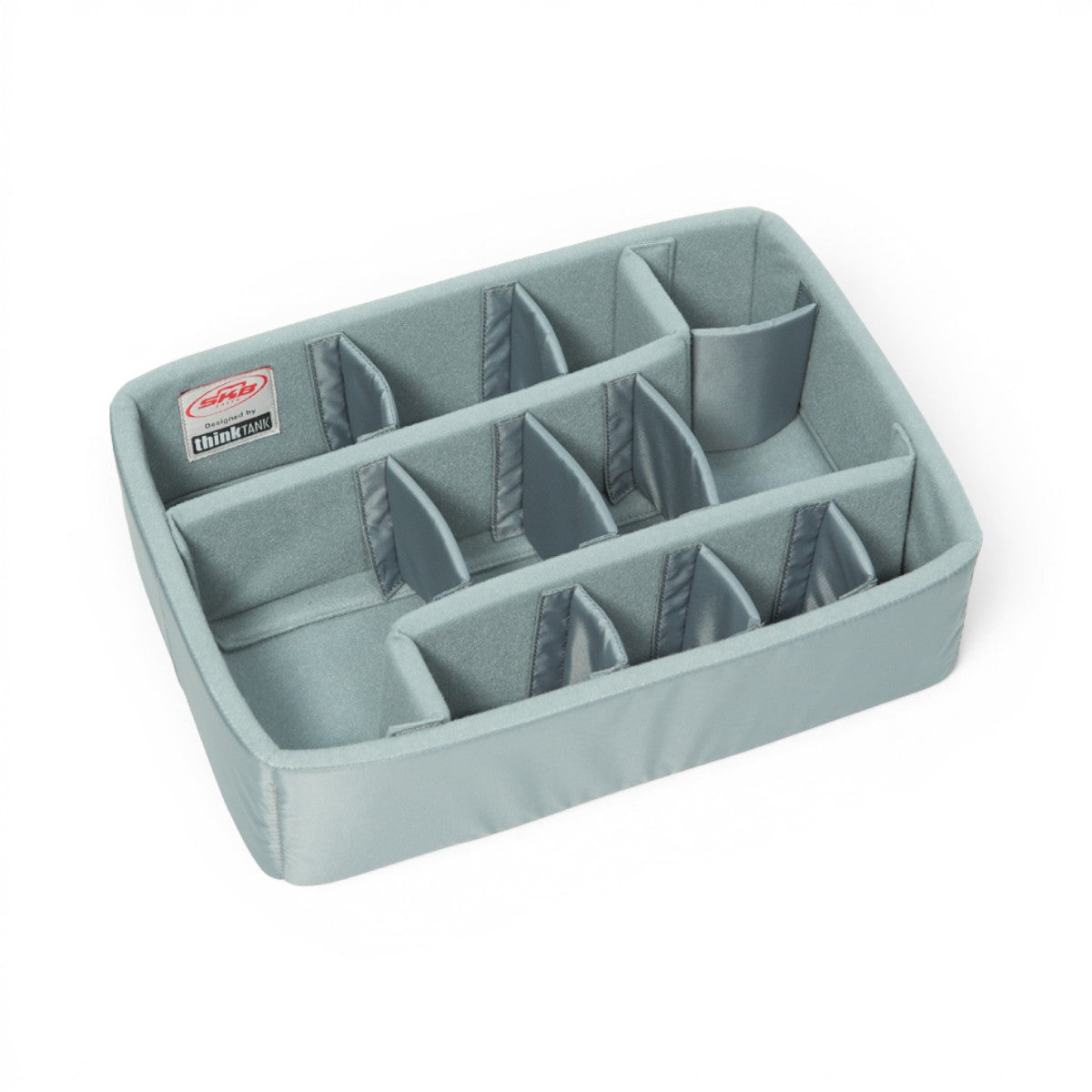 SKB Cases iSeries 1510-6 Think Tank divider set with grey Nylex-wrapped foam inserts for custom gear organization.