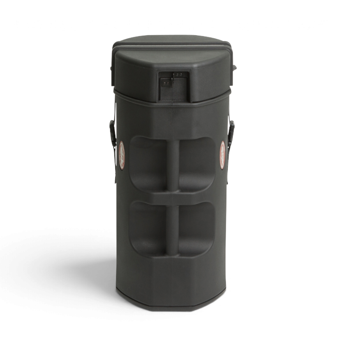 SKB Cases TL Series 2411 black roto-molded tripod case with ergonomic handles and heavy-duty buckle closure.