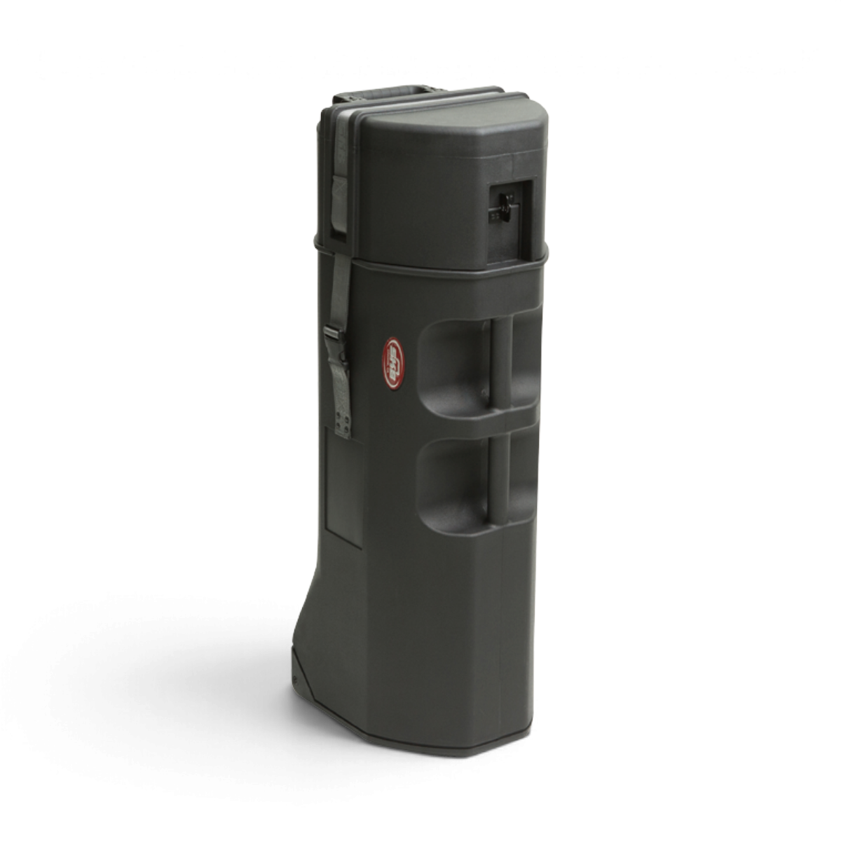 SKB Cases TL Series 3411 black roto-molded tripod case with wheels, ergonomic handles, and secure buckle straps.