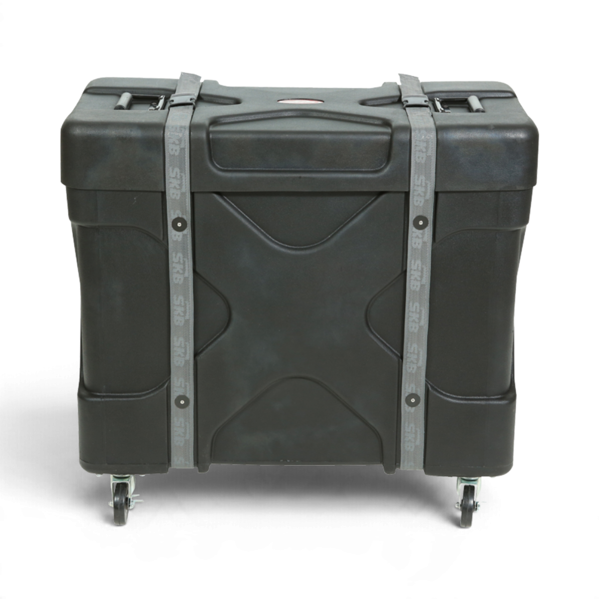 SKB Cases Trap X2 black roto-molded drum case with heavy-duty straps and casters for secure musical instrument storage