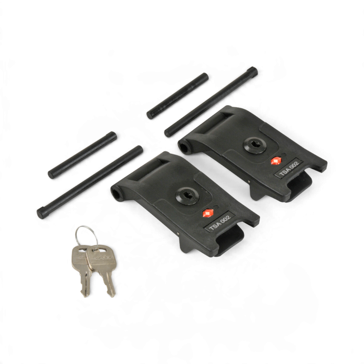 SKB Cases TSA 2 locking trigger latch kit with two black latches, replacement pins, and two keys for 3i series cases.