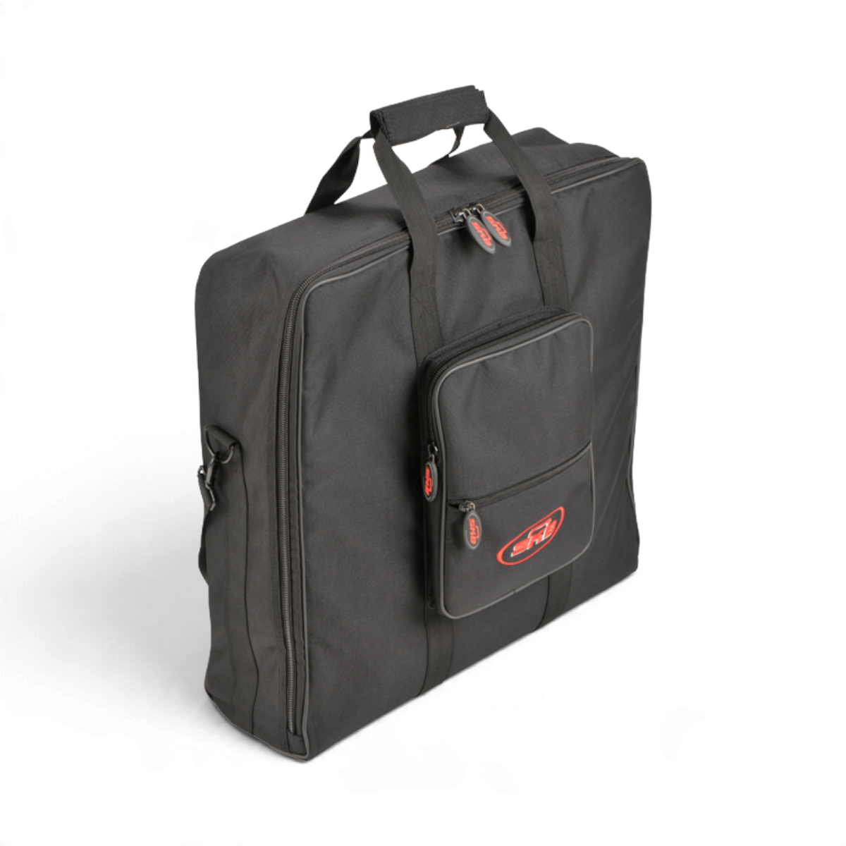 SKB Cases UB Series 2020 black padded equipment bag with accessory pocket and carrying handles on white background