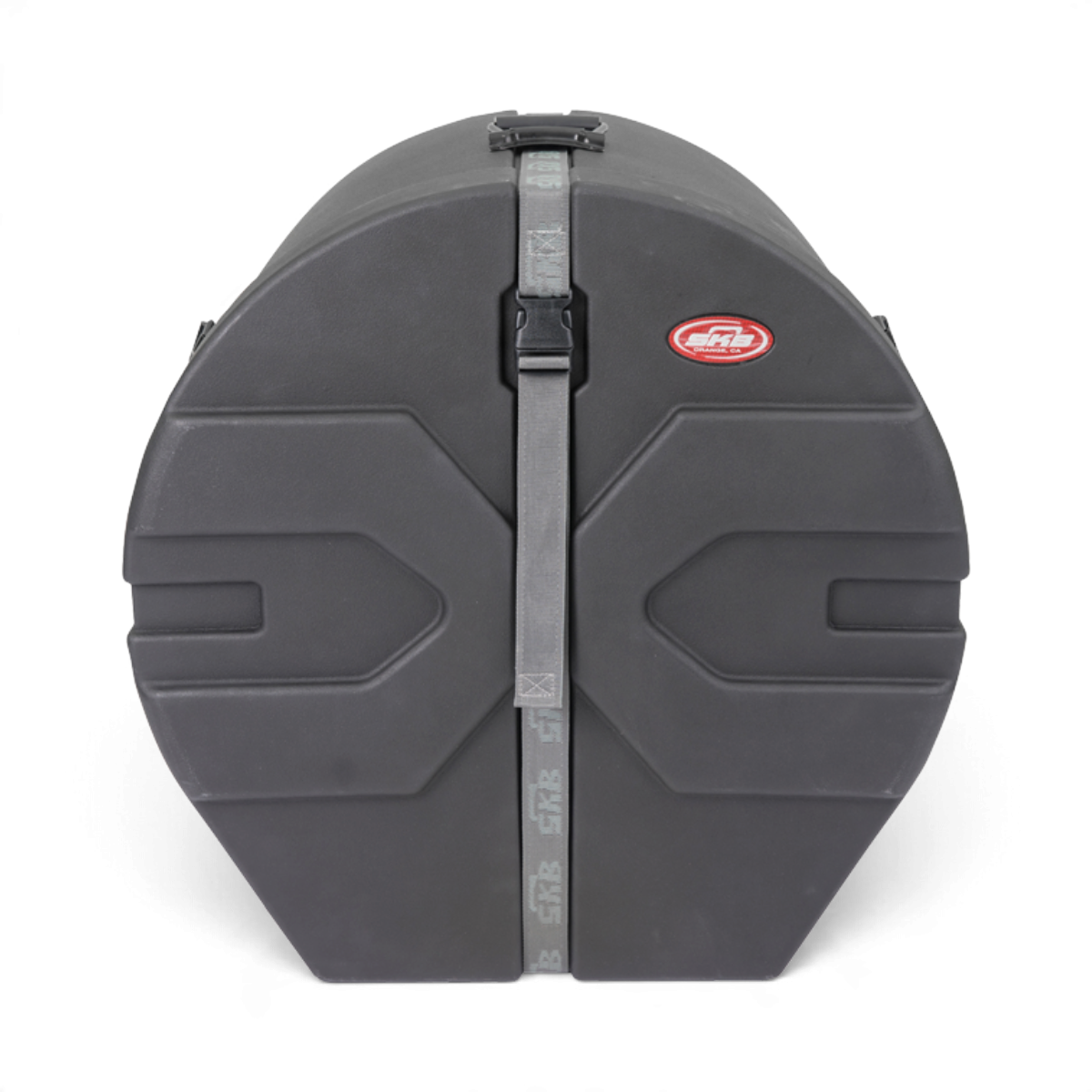 SKB Cases Ultimate Drum Package hard shell case with Roto-X rib pattern, secure buckle strap, and molded feet.