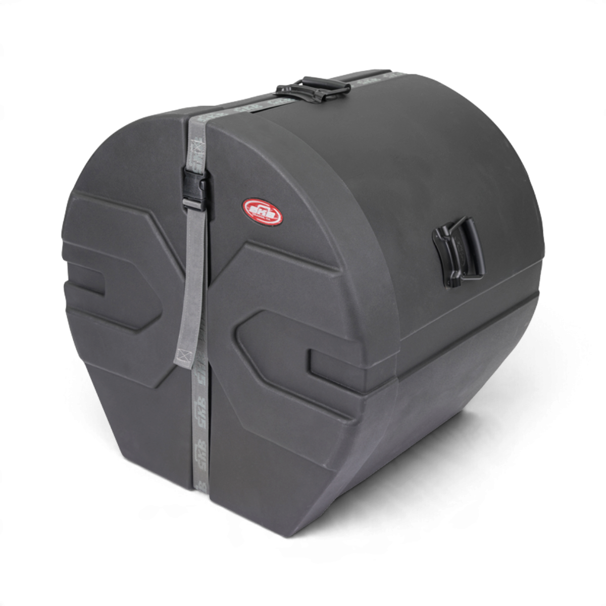 SKB Cases Ultimate Drum Package hard shell case with D-shape design, Roto-X rib pattern, and secure strap closure.