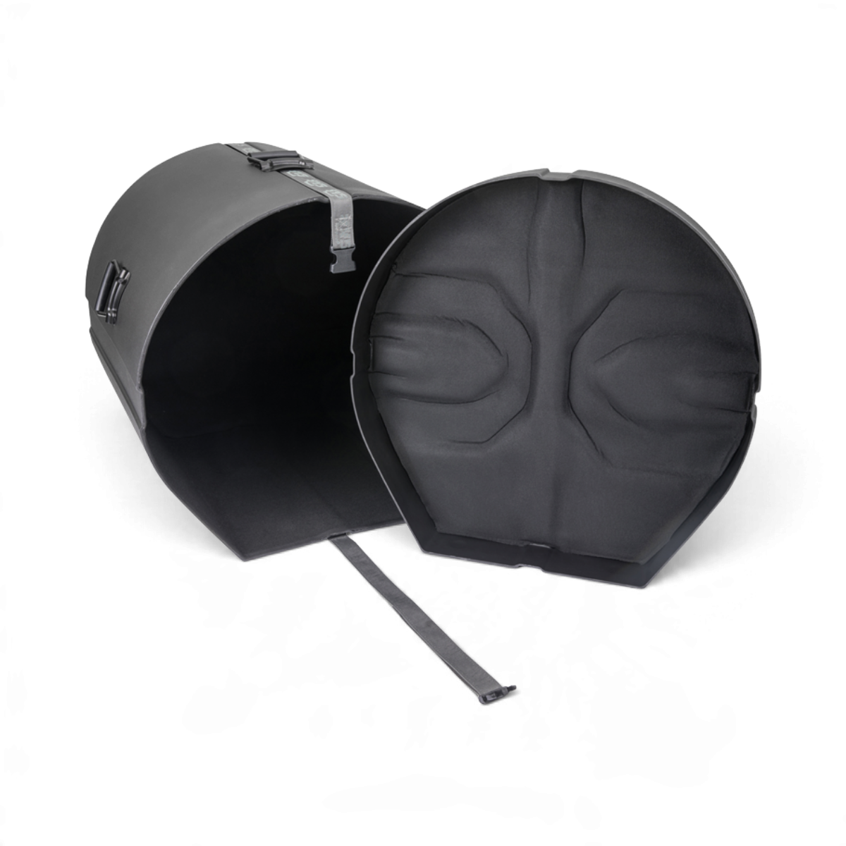 SKB Cases Ultimate Drum Package hard case with D-shaped design, Roto-X ribbing, and protective foam-lined interior.