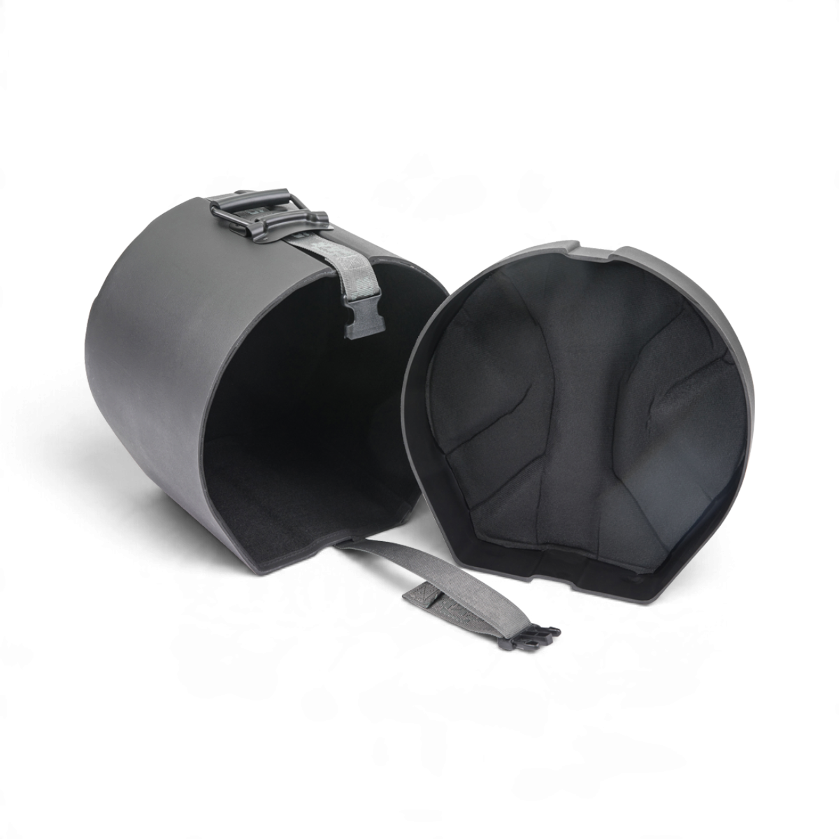 SKB Cases drum case with D-shaped design, Roto-X rib pattern, and carpet-lined interior for maximum protection.